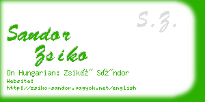 sandor zsiko business card